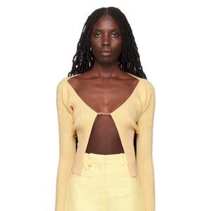 NWT JACQUEMUS Yellow Le Chouchou 'Le maille Pralu Longue' Cardigan